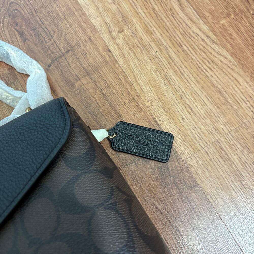 NEW Coach Signature Tammie Logo Flap Gold Chain Strap Crossbody Shoulder Bag - Picture 7 of 10